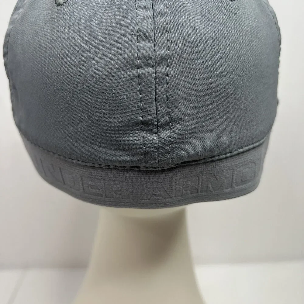 Under Armour Youth S/M‎ Hat Headline Stretch Fitted Grey Cap Back Spell Out
